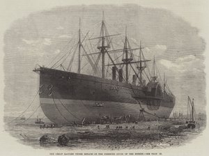 The Great Eastern under reparasjoner på Cheshire Shore of the Mersey